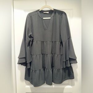 Black Tiered Bell Sleeve Dress/Tunic